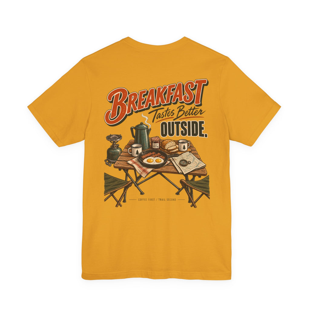 Camp Cook T‑Shirt — “Breakfast Tastes Better Outside” Camping Tee