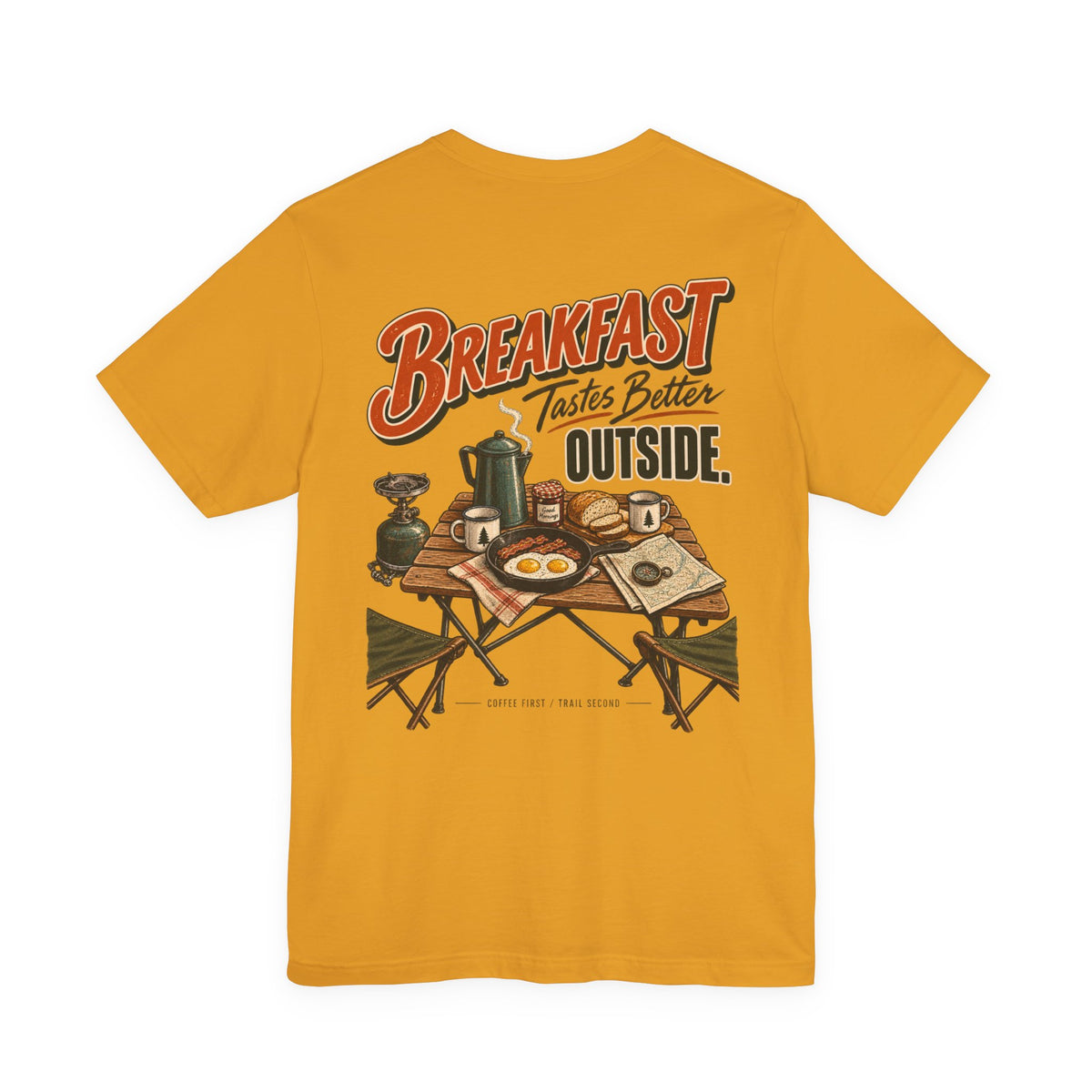 Camp Cook T‑Shirt — “Breakfast Tastes Better Outside” Camping Tee