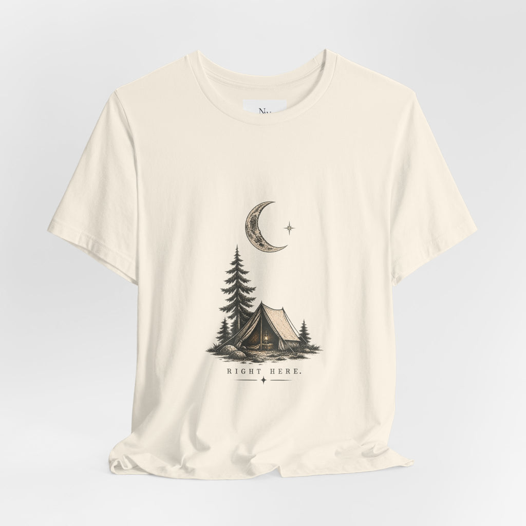 Campfire Adventure T-Shirt — “This Must Be The Place” Scenic Camping Tee