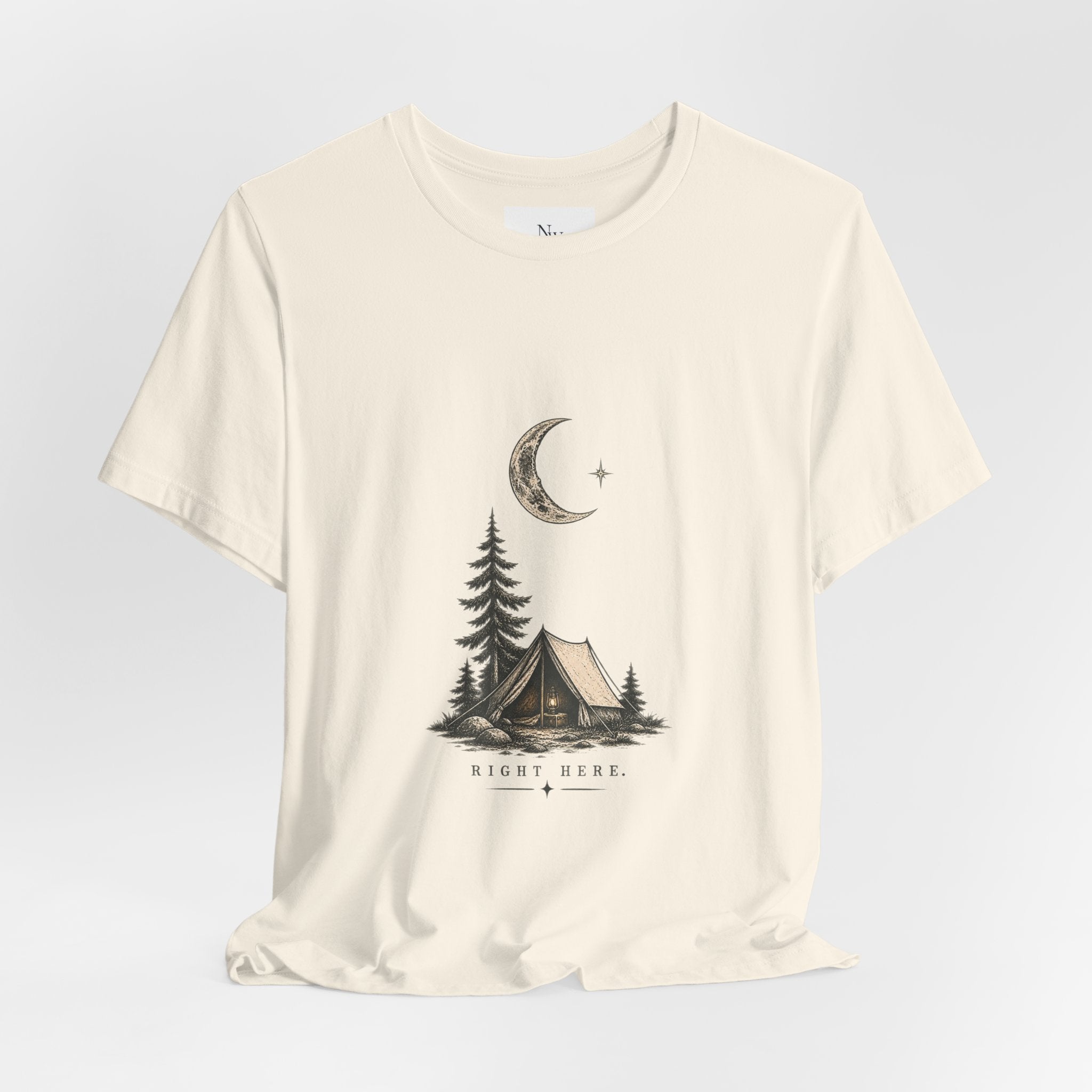 Campfire Adventure T-Shirt — “This Must Be The Place” Scenic Camping Tee