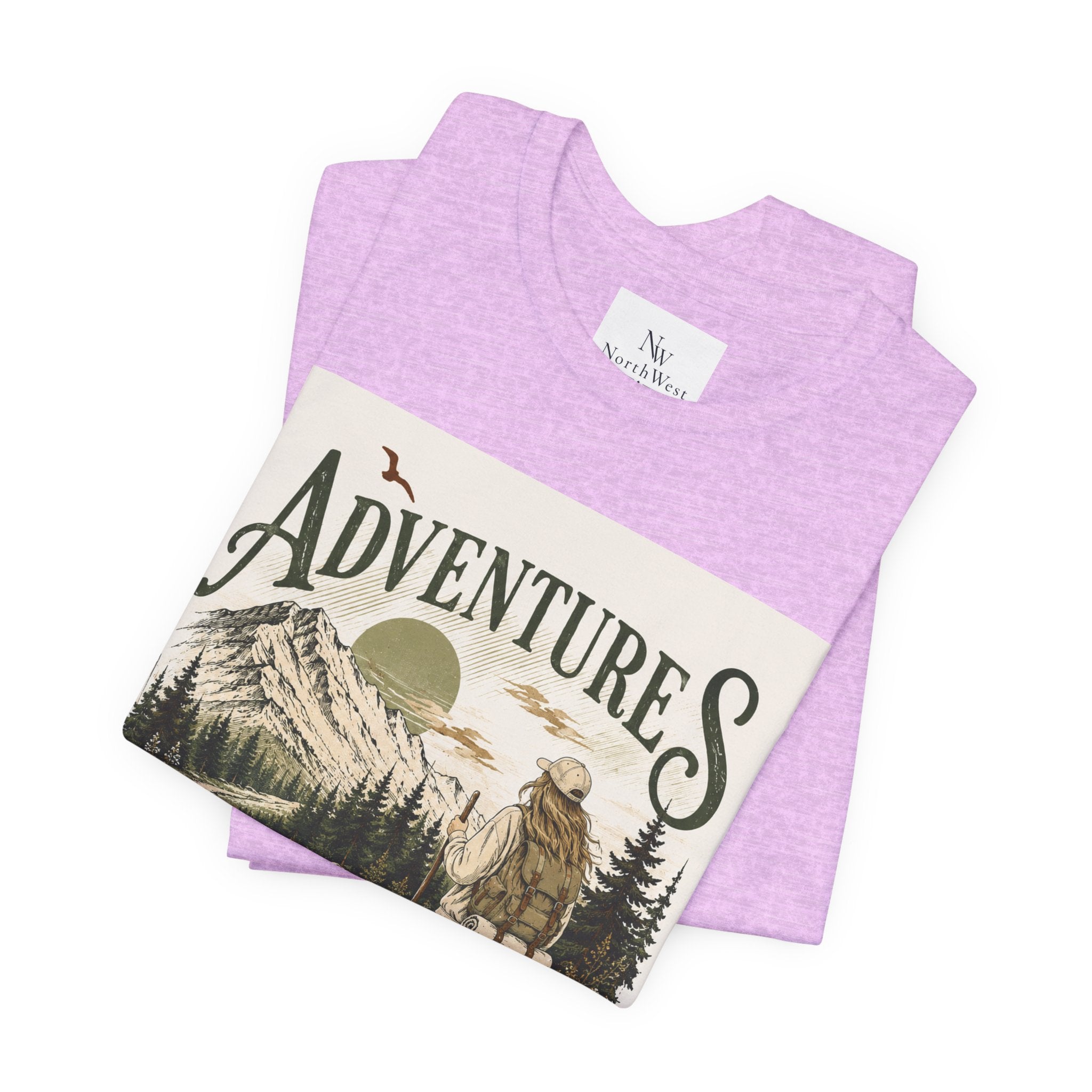 Adventures Hiking T-Shirt — "Let's Go and Explore" Vintage Outdoor Graphic Tee