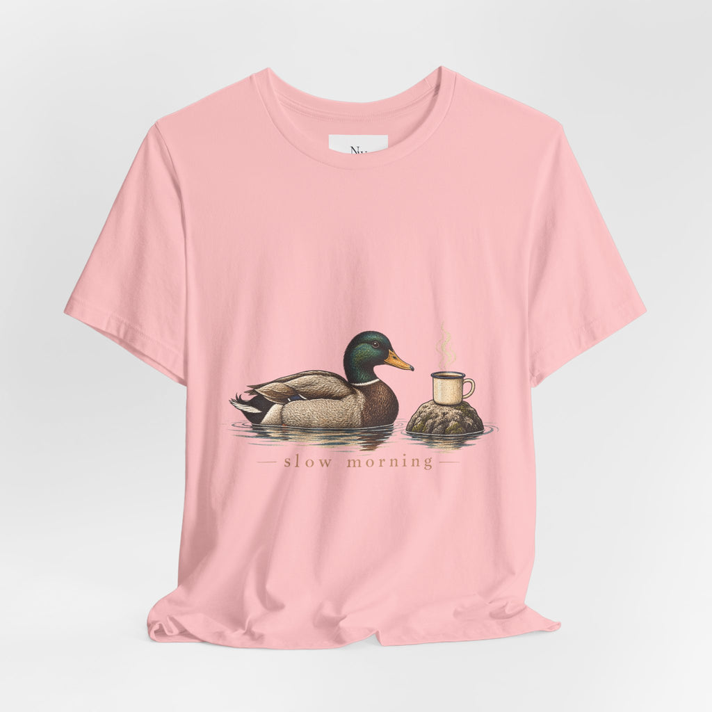 Slow Mornings Duck Tee — Cozy Cabin Nature Graphic T-Shirt