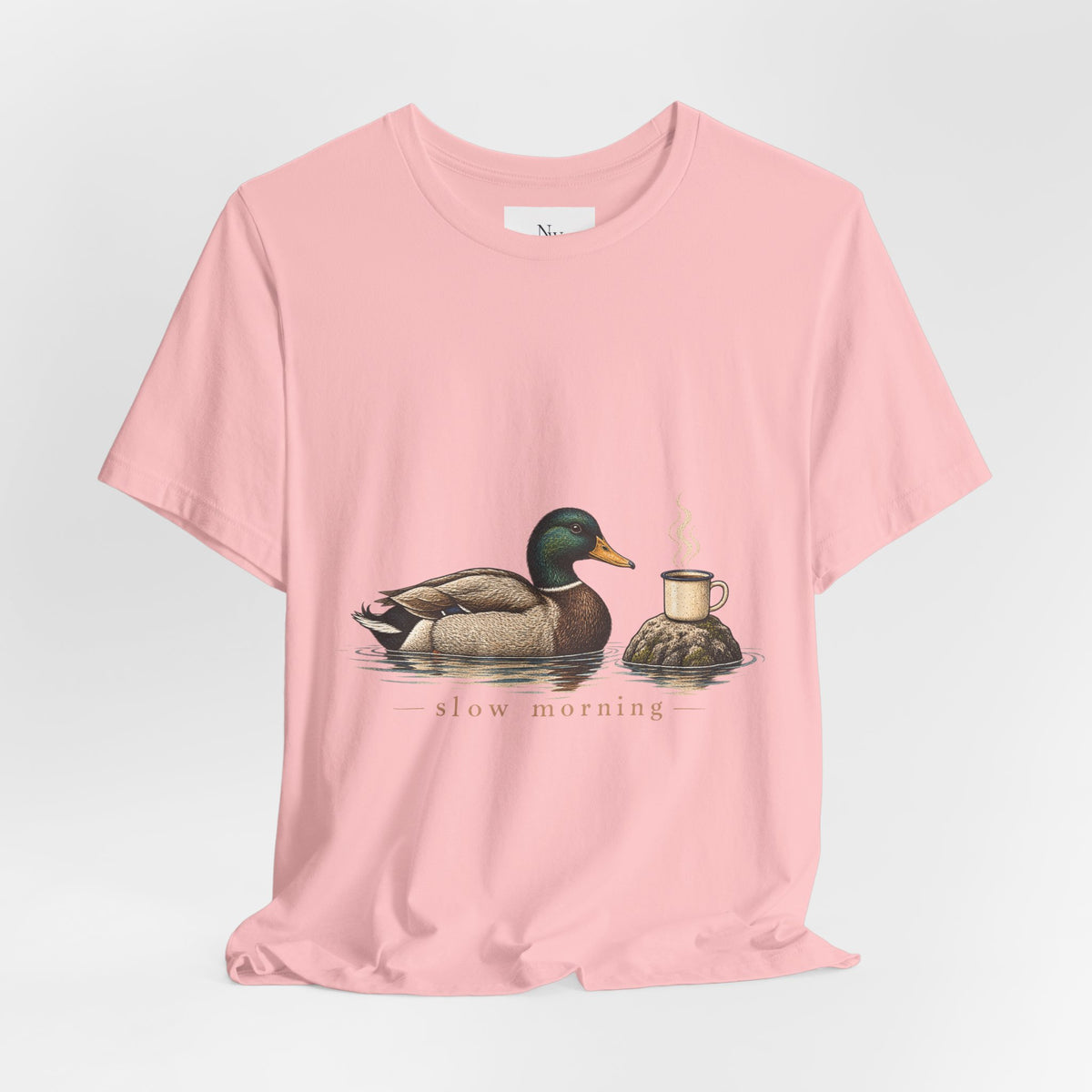 Slow Mornings Duck Tee — Cozy Cabin Nature Graphic T-Shirt