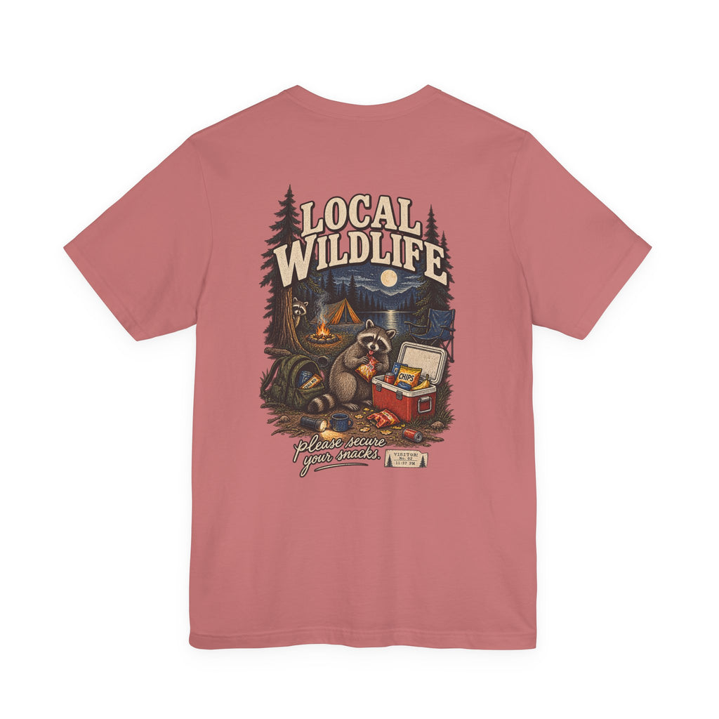 Local Wildlife Raccoon Camping Tee