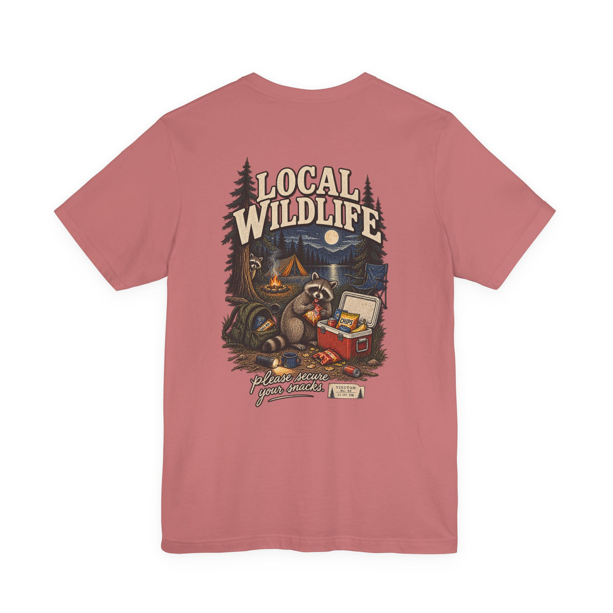Local Wildlife Raccoon Camping Tee