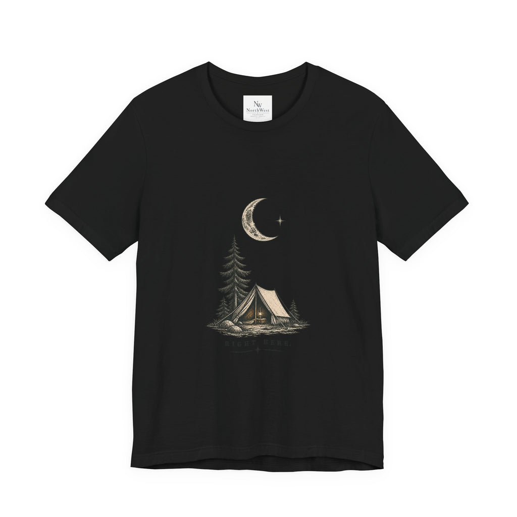 Campfire Adventure T-Shirt — “This Must Be The Place” Scenic Camping Tee