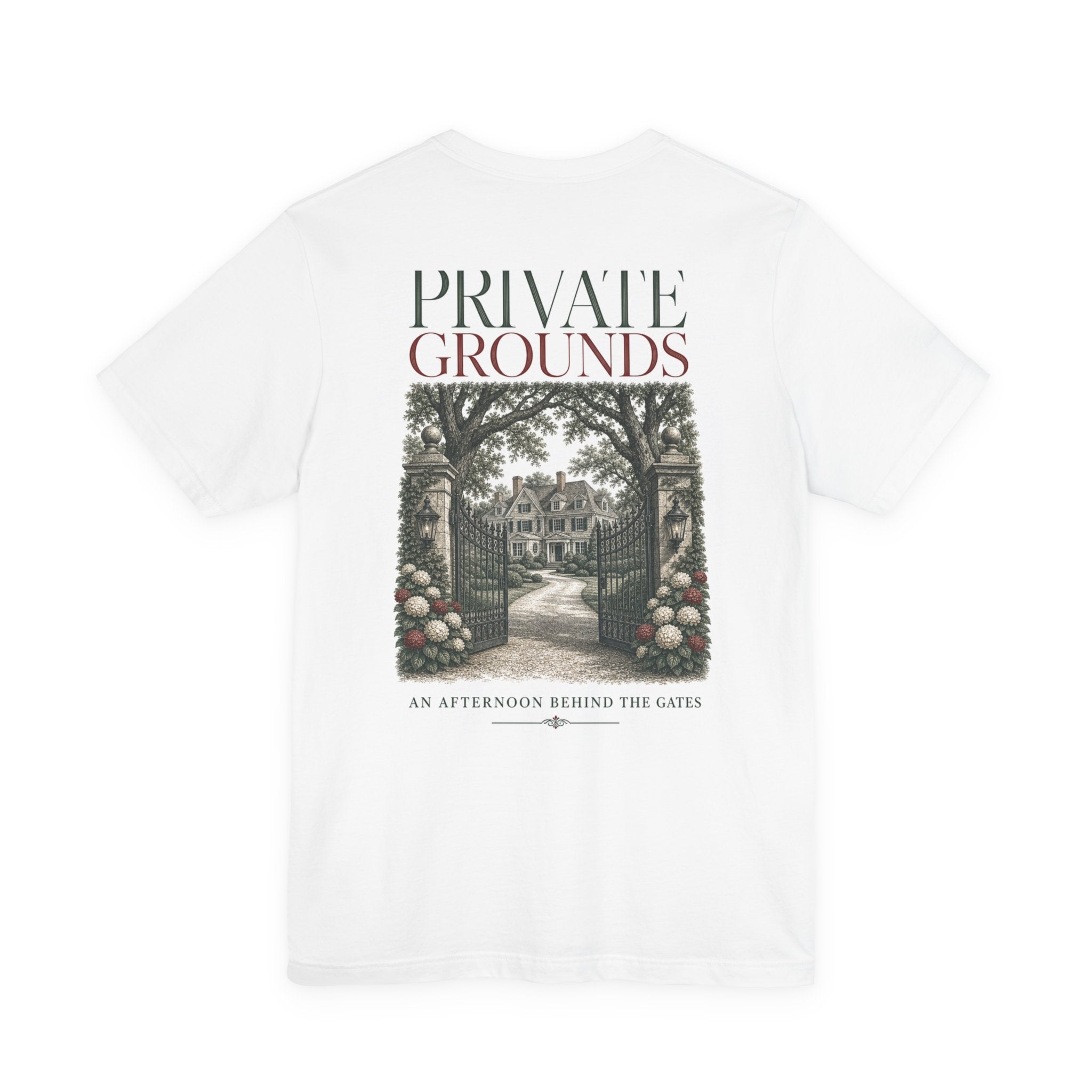 Private Grounds Tee — Vintage Garden Gate Graphic T‑Shirt