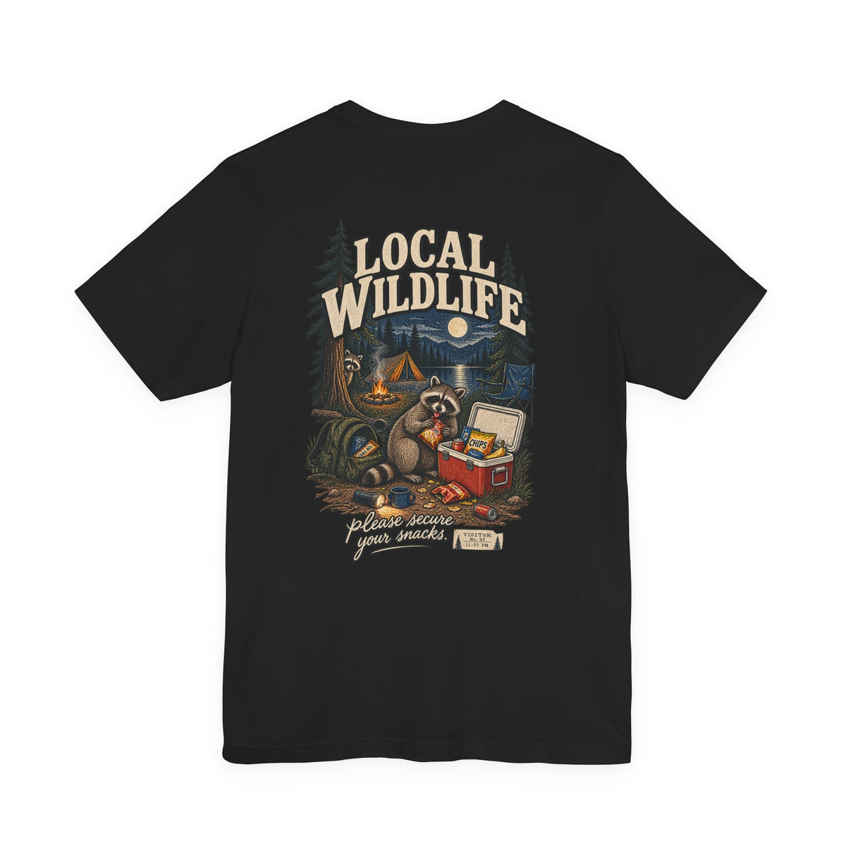 Local Wildlife Raccoon Camping Tee