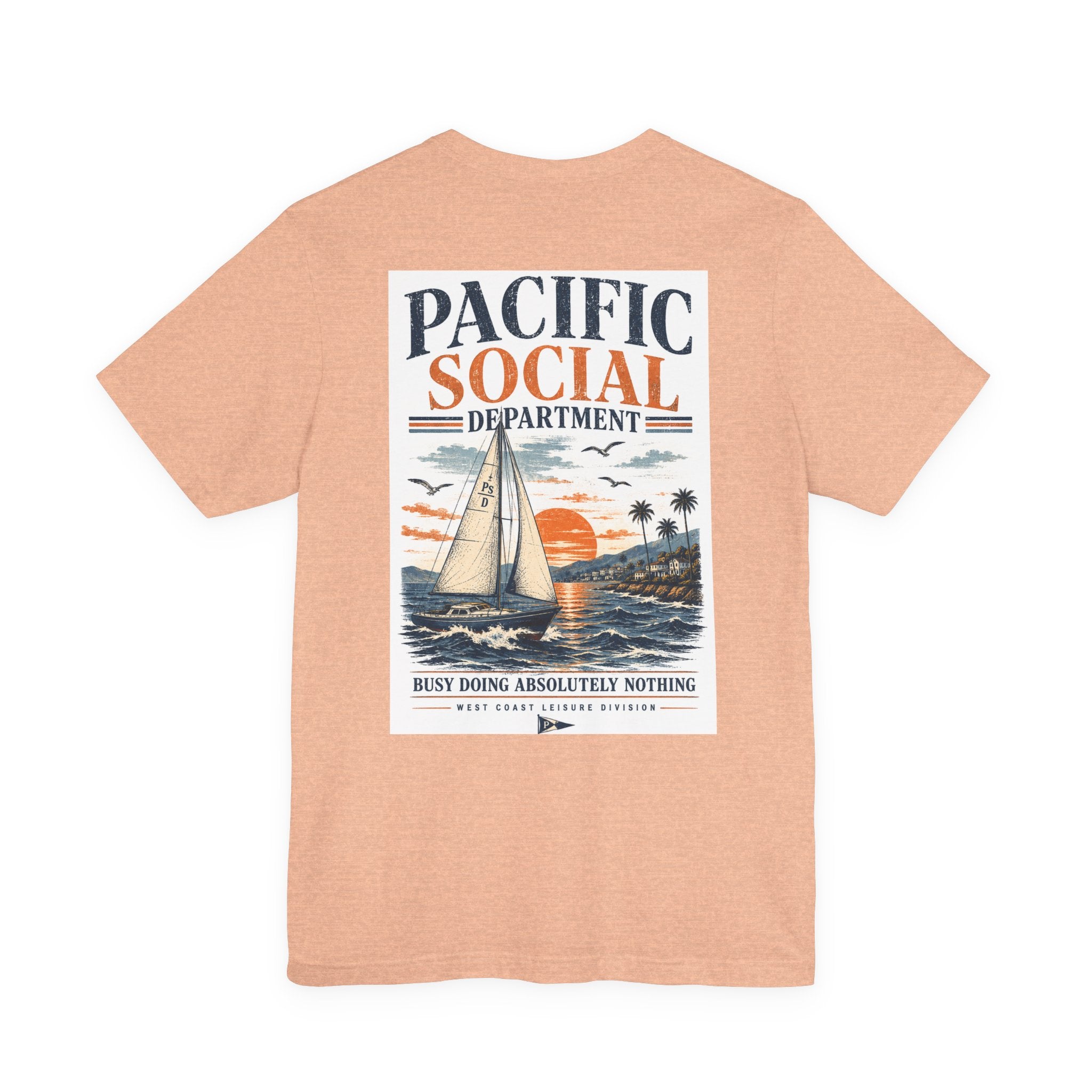 Pacific Social Sailboat Tee — Vintage Sunset Beach T-Shirt