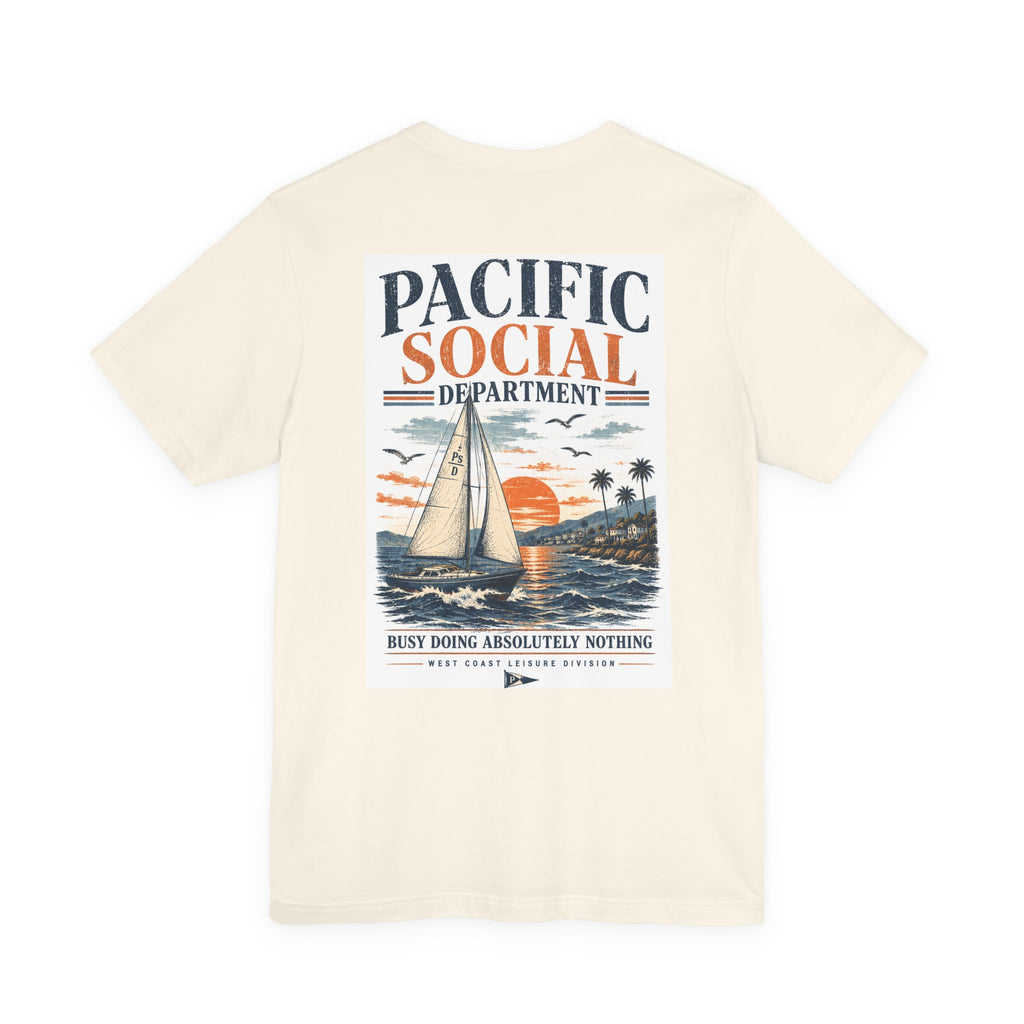 Pacific Social Sailboat Tee — Vintage Sunset Beach T-Shirt