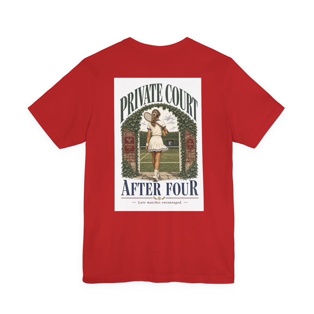 Private Court Tennis Tee — "After Four" Vintage Tennis Graphic T‑Shirt