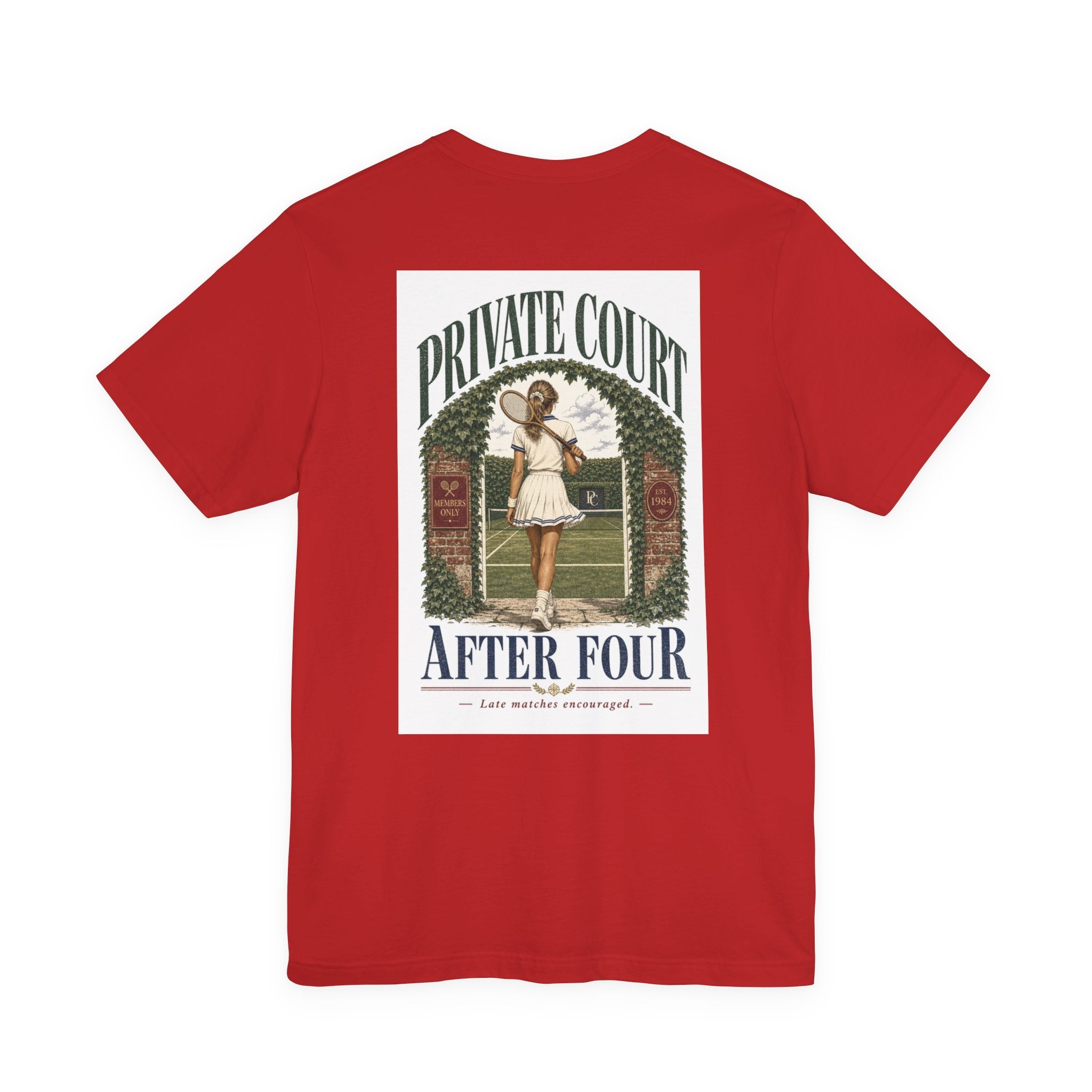 Private Court Tennis Tee — "After Four" Vintage Tennis Graphic T‑Shirt