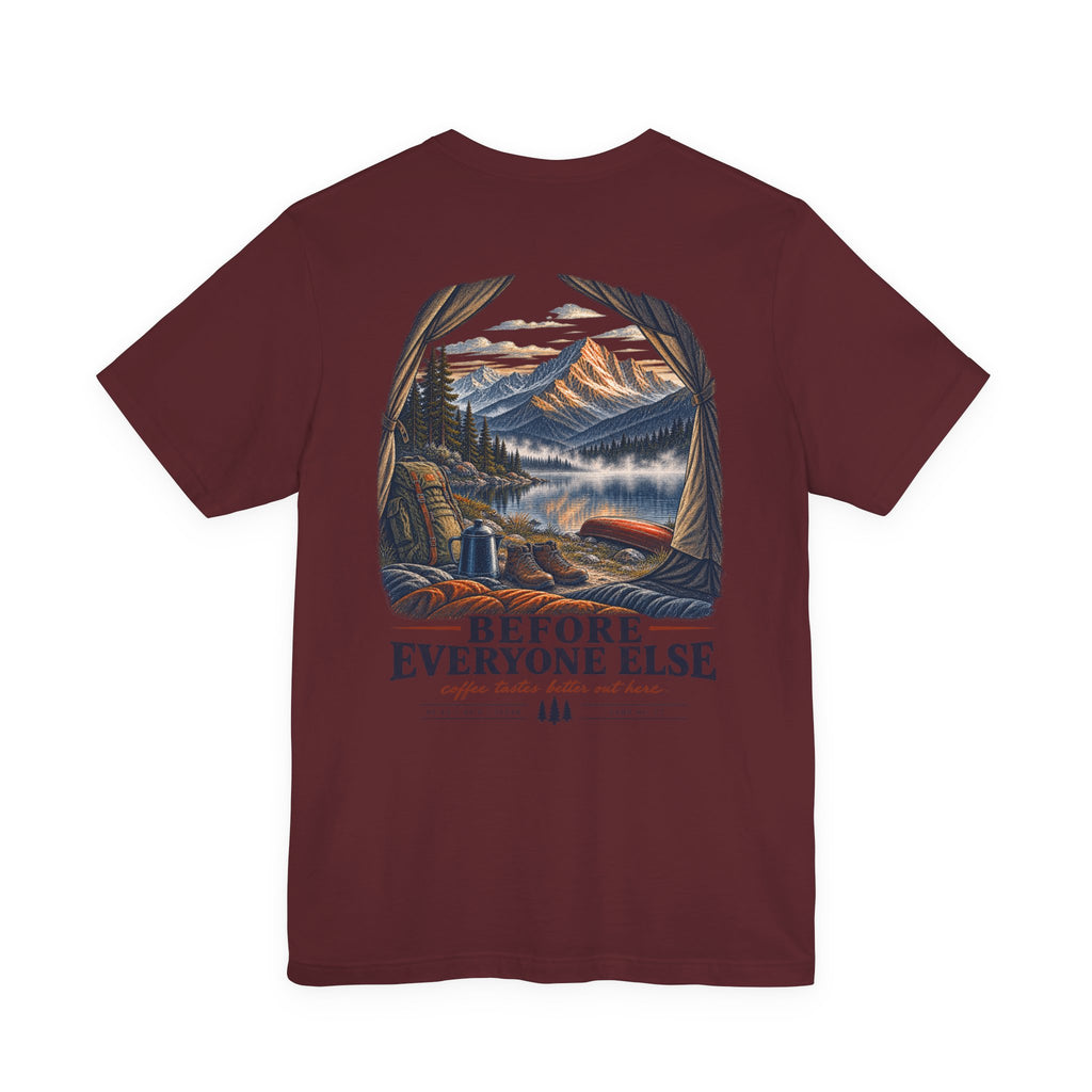 5:42 AM Camping T‑Shirt — "Before Everyone Else" Morning Coffee & Mountain Tee