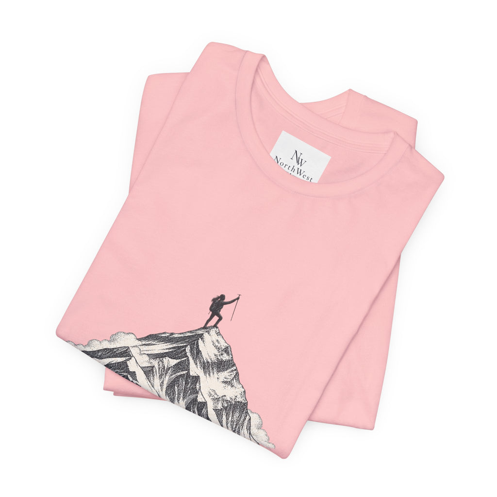 Everest Climber Tee — "She Made It" Mountain Summit Shirt (8848.86m)