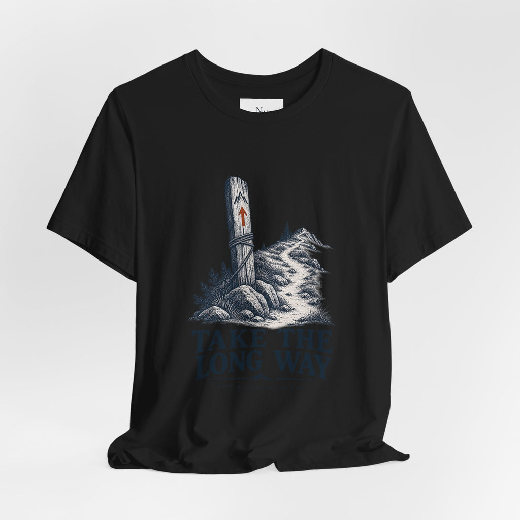 Take The Long Way T‑Shirt — Scenic Hiking Adventure Tee ("Take the Long Way" / "The Long Way Home")