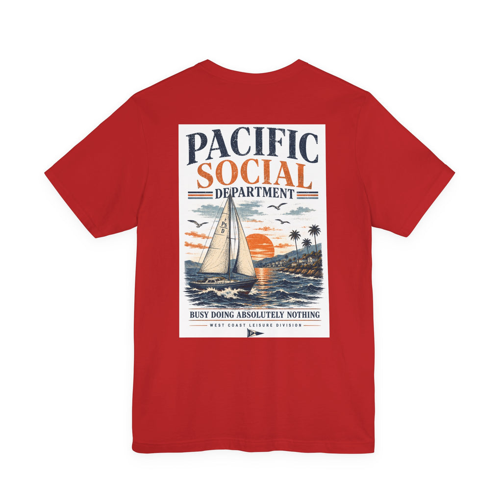 Pacific Social Sailboat Tee — Vintage Sunset Beach T-Shirt