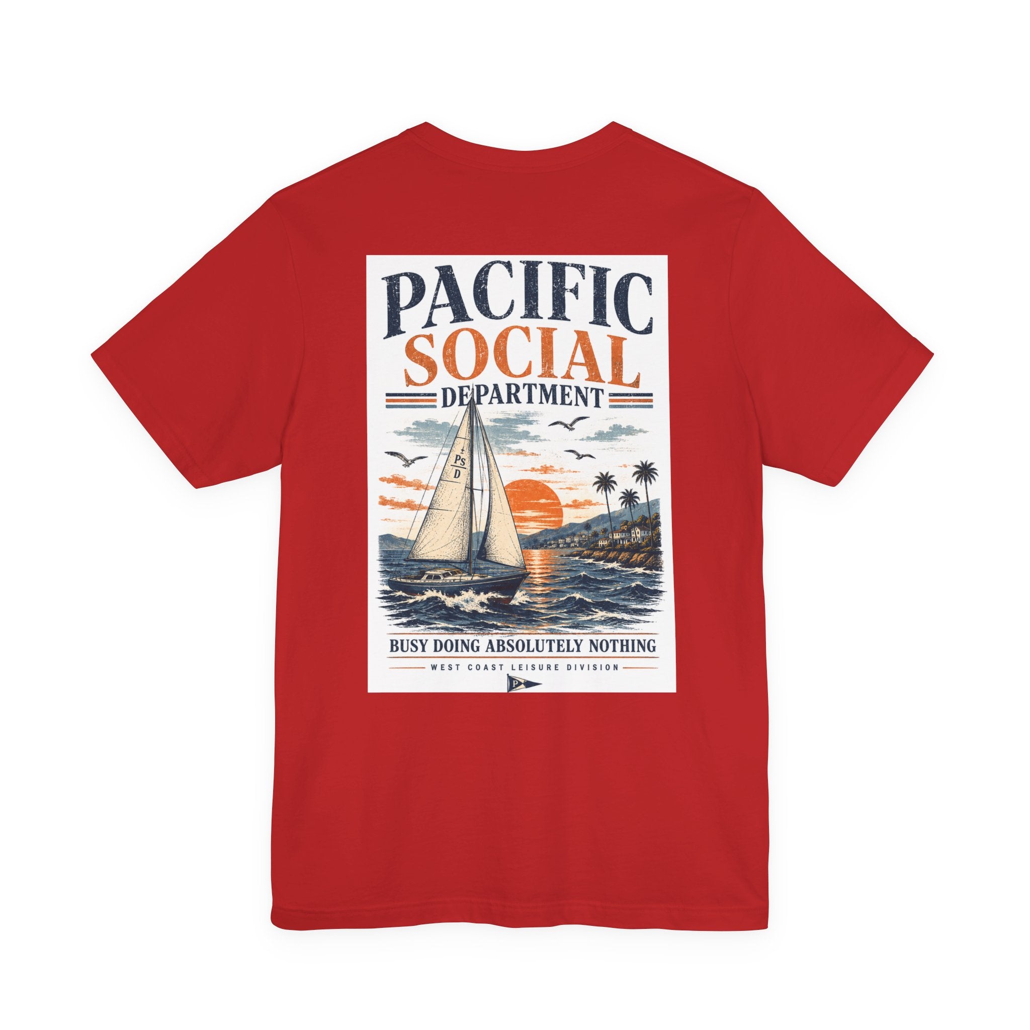 Pacific Social Sailboat Tee — Vintage Sunset Beach T-Shirt