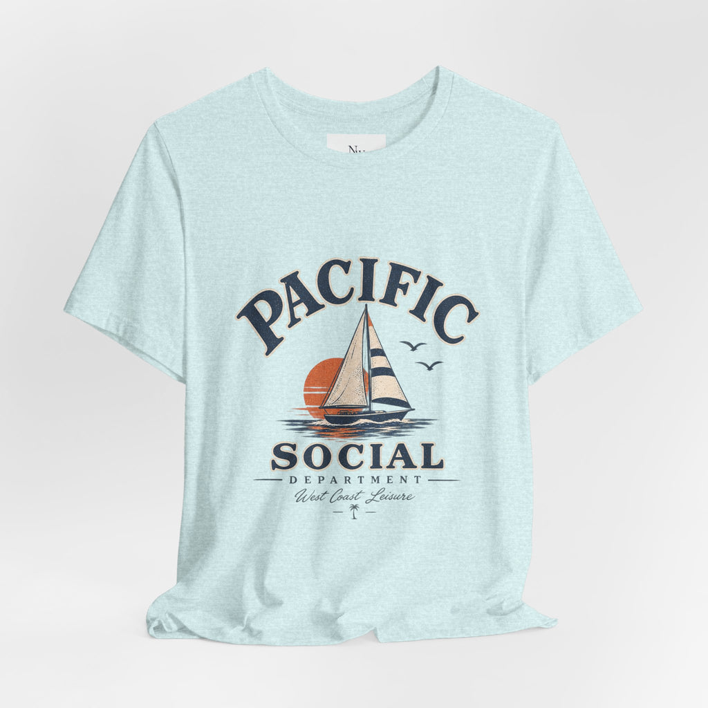 Pacific Social Sailboat Tee — Vintage Sunset Beach T-Shirt