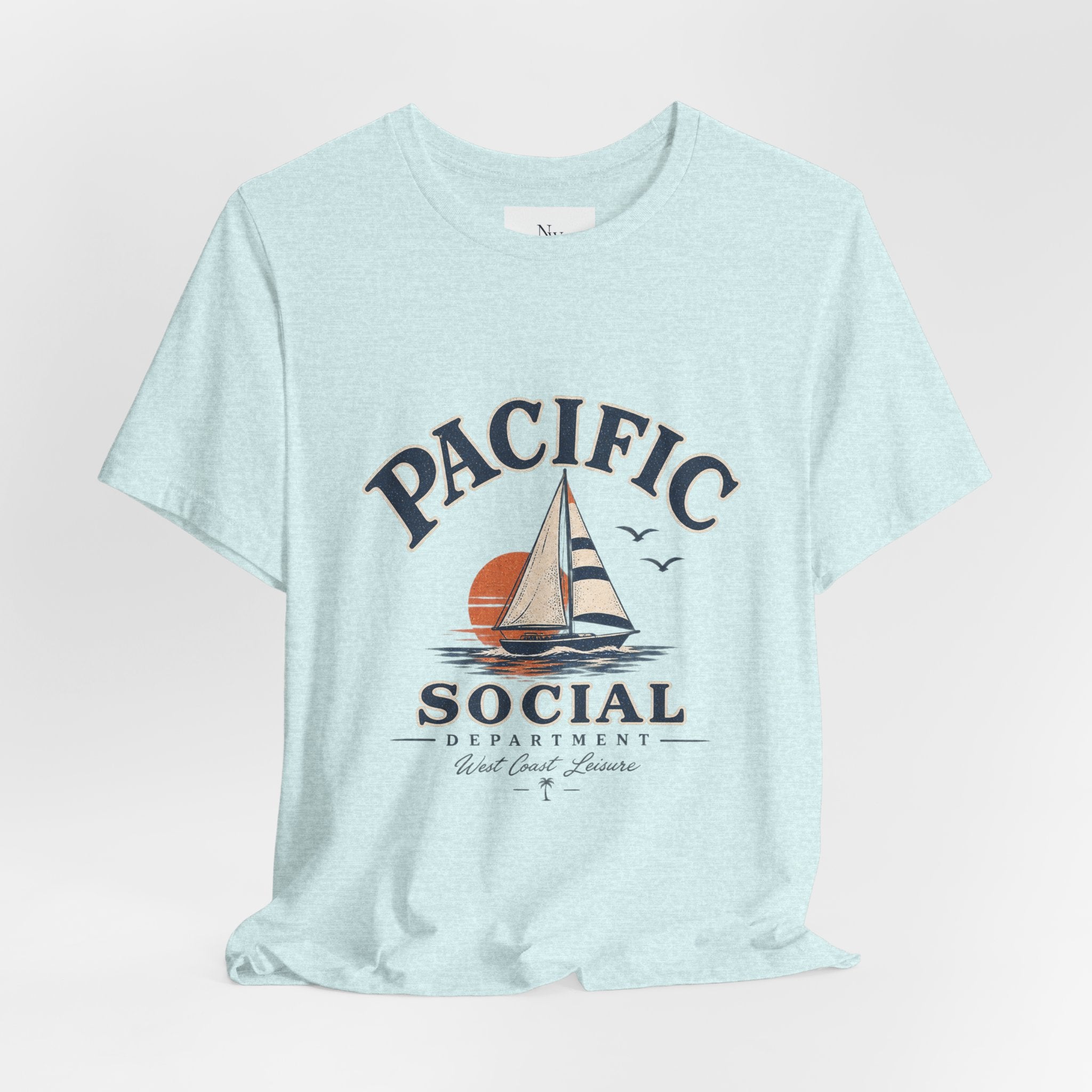 Pacific Social Sailboat Tee — Vintage Sunset Beach T-Shirt