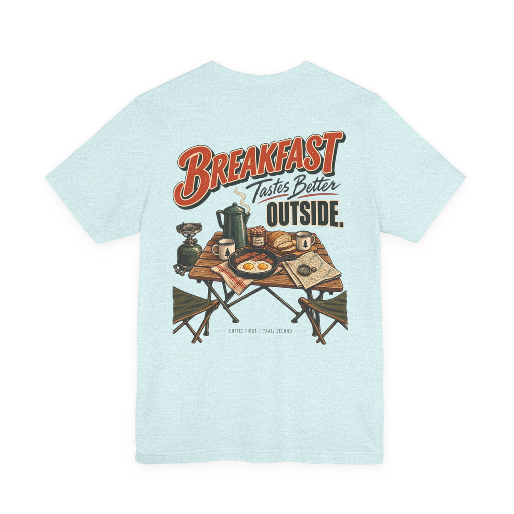 Camp Cook T‑Shirt — “Breakfast Tastes Better Outside” Camping Tee