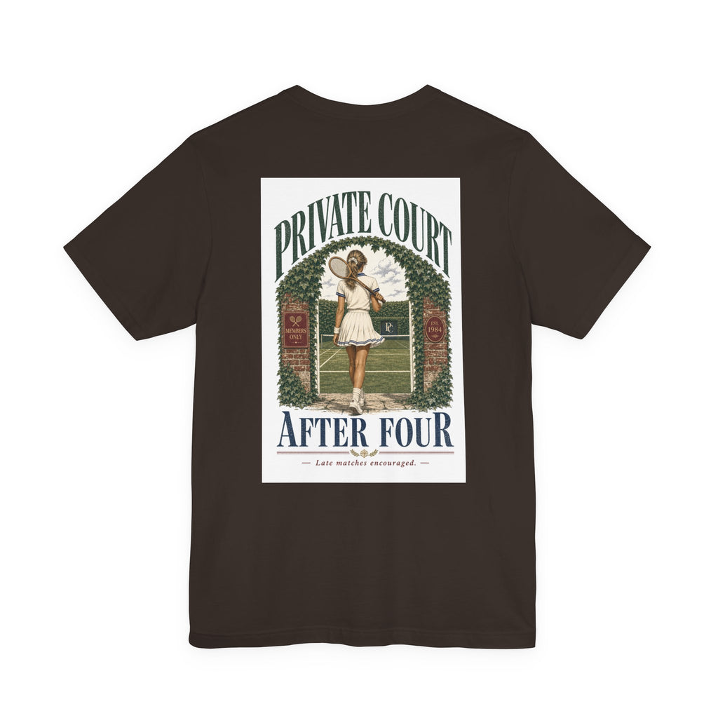 Private Court Tennis Tee — "After Four" Vintage Tennis Graphic T‑Shirt