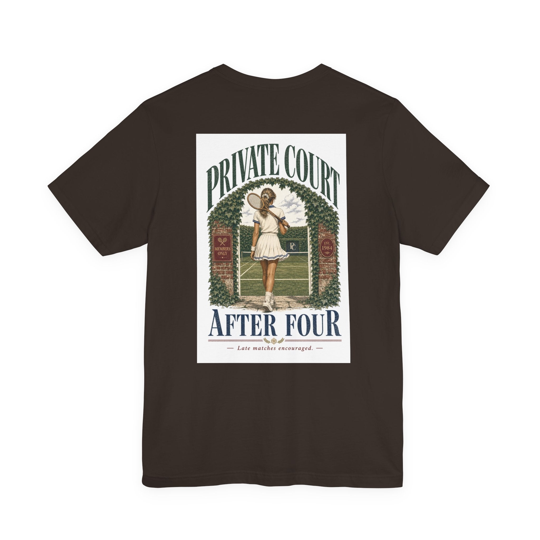 Private Court Tennis Tee — "After Four" Vintage Tennis Graphic T‑Shirt