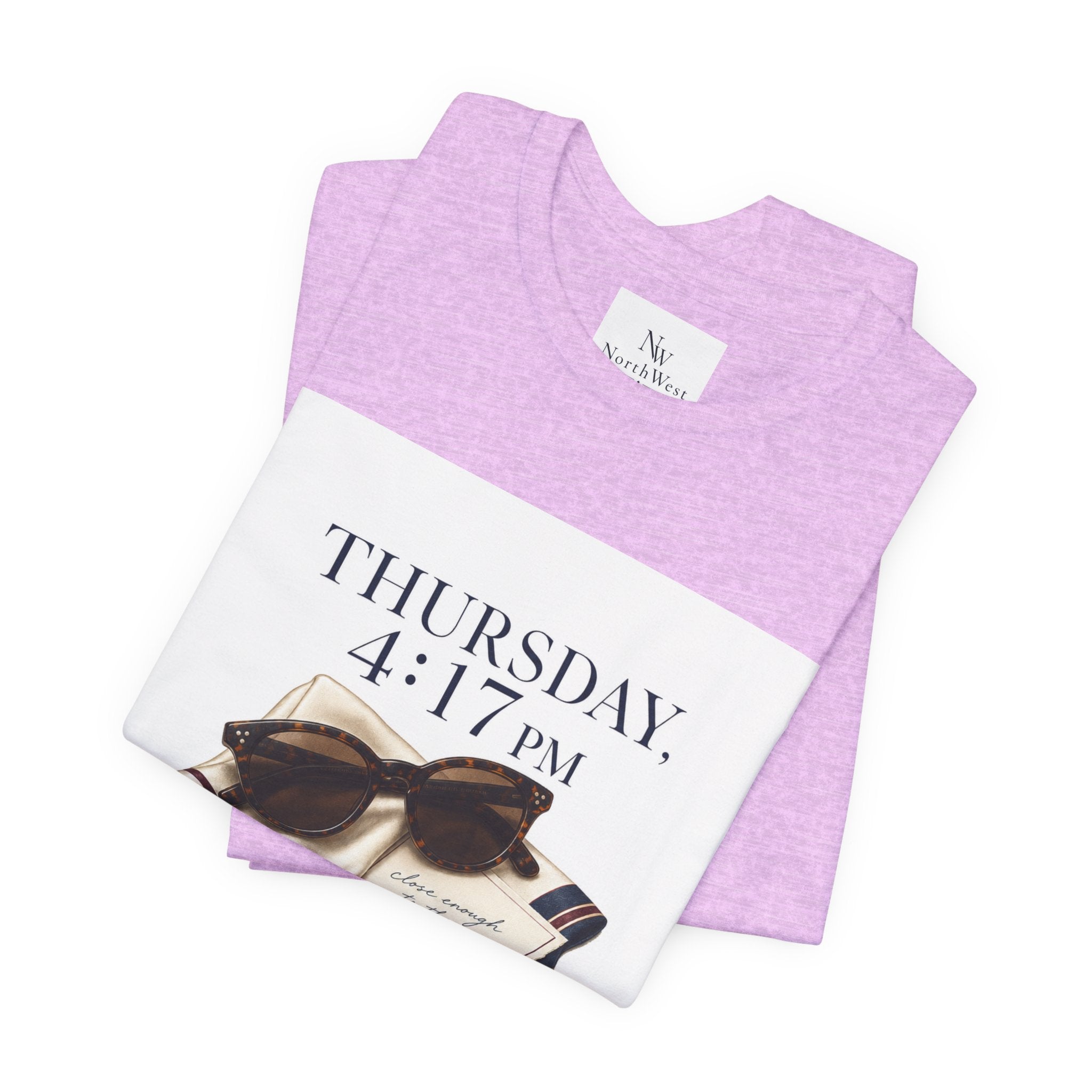 Her Weekend Starts Thursday Tee — 'Thursday, 4:17 PM' Coastal Vintage Graphic Shirt