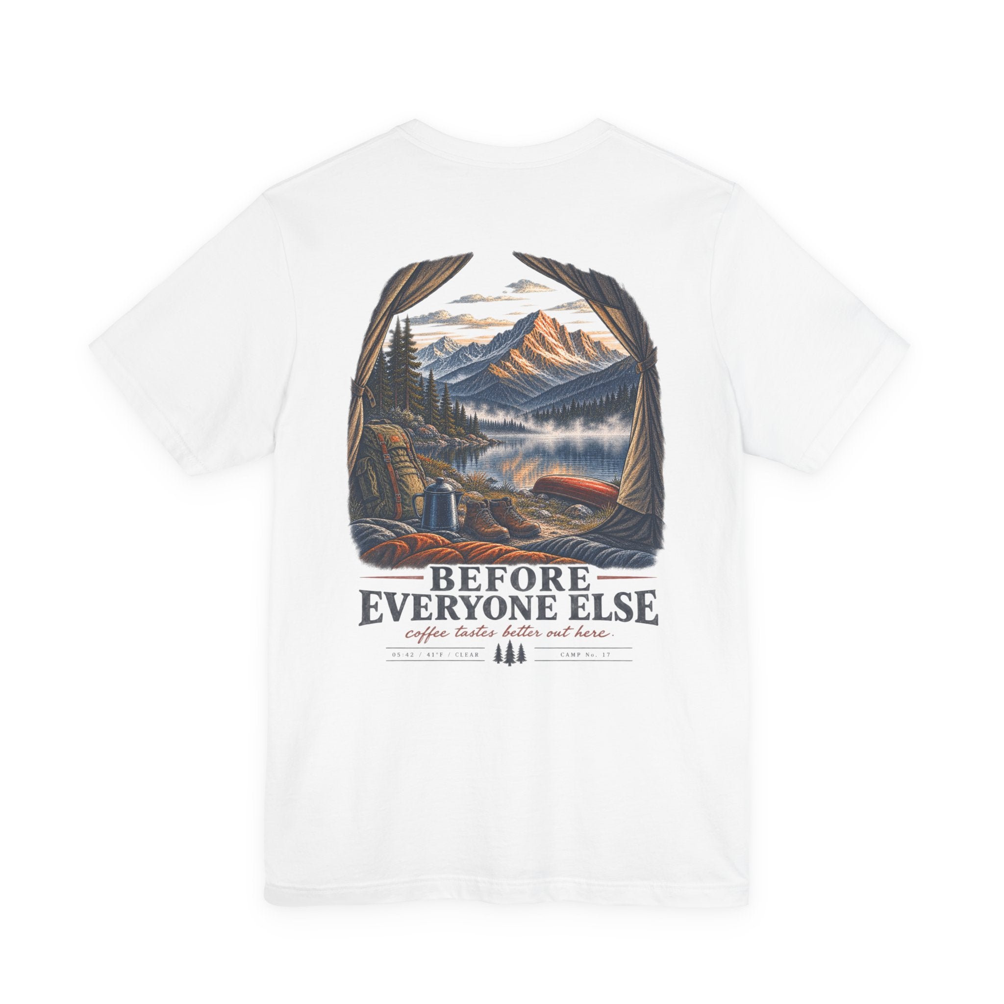 5:42 AM Camping T‑Shirt — "Before Everyone Else" Morning Coffee & Mountain Tee