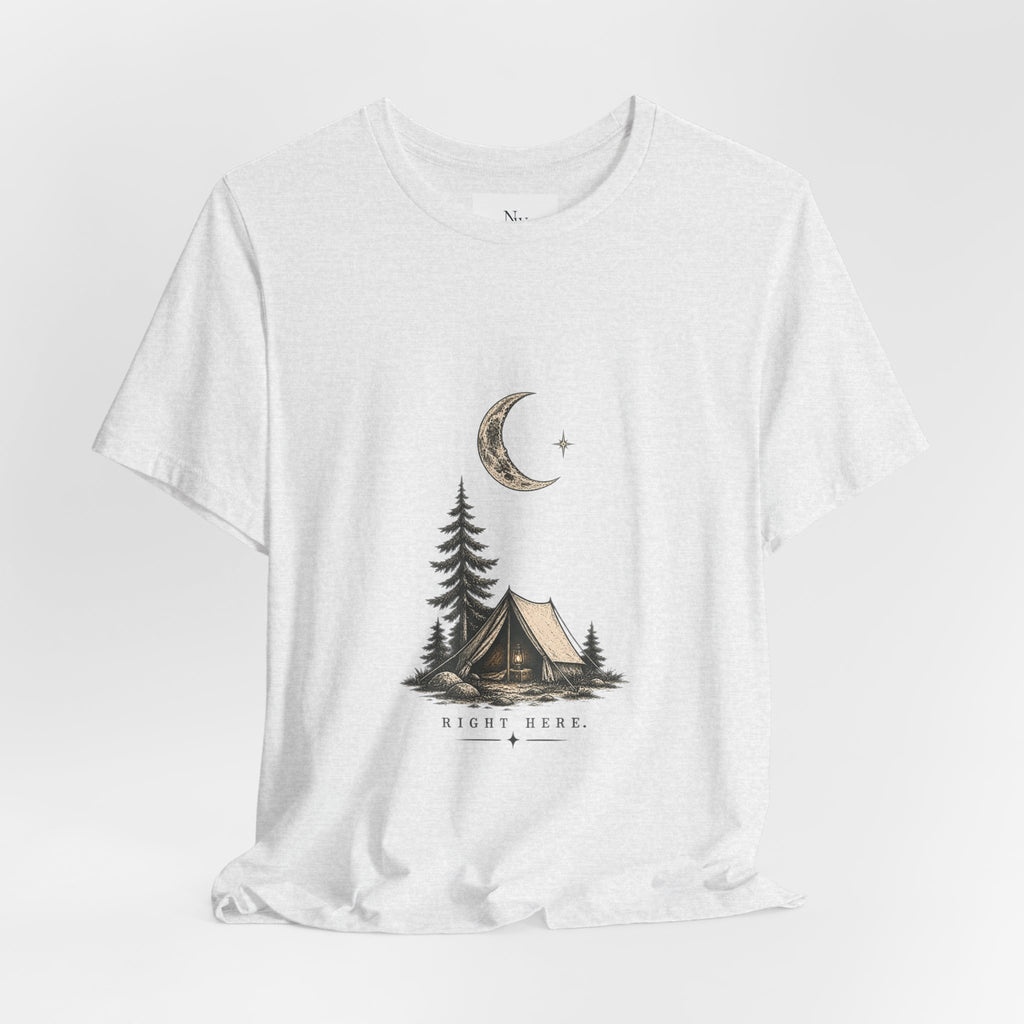 Campfire Adventure T-Shirt — “This Must Be The Place” Scenic Camping Tee