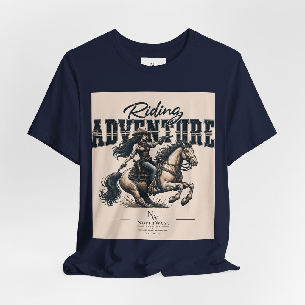 Cowgirl Riding Adventure Tee – Western Horseback Graphic T-Shirt