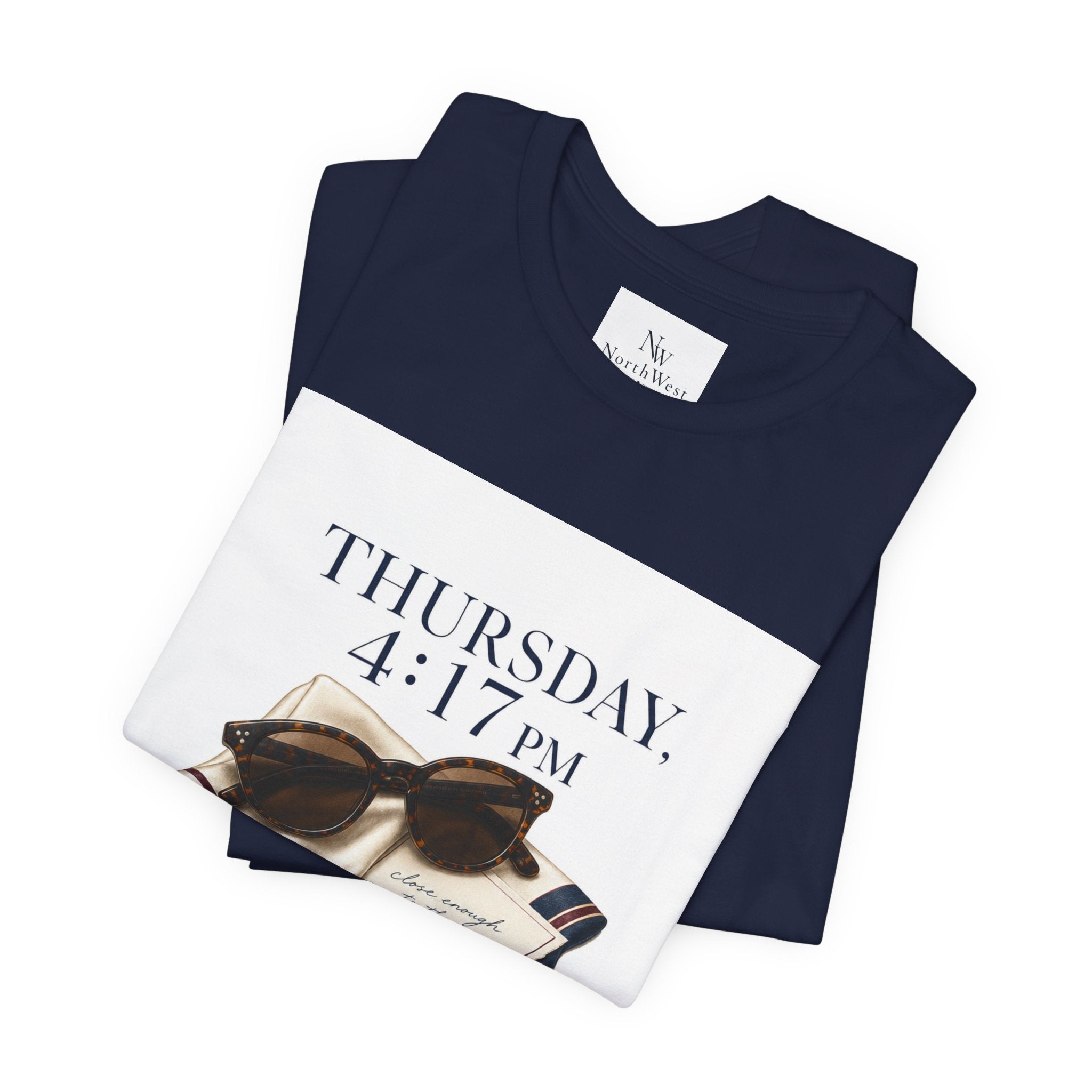 Her Weekend Starts Thursday Tee — 'Thursday, 4:17 PM' Coastal Vintage Graphic Shirt