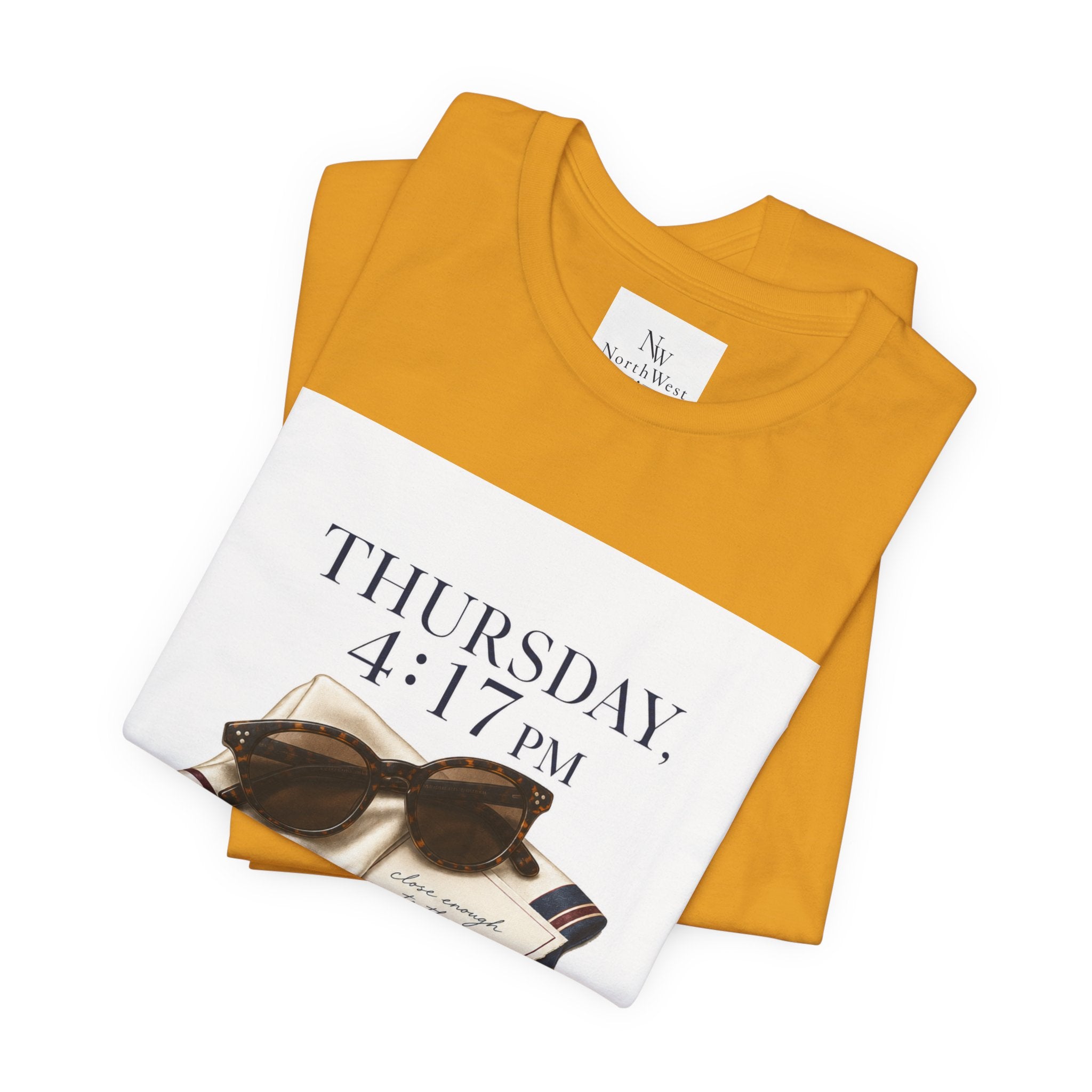 Her Weekend Starts Thursday Tee — 'Thursday, 4:17 PM' Coastal Vintage Graphic Shirt