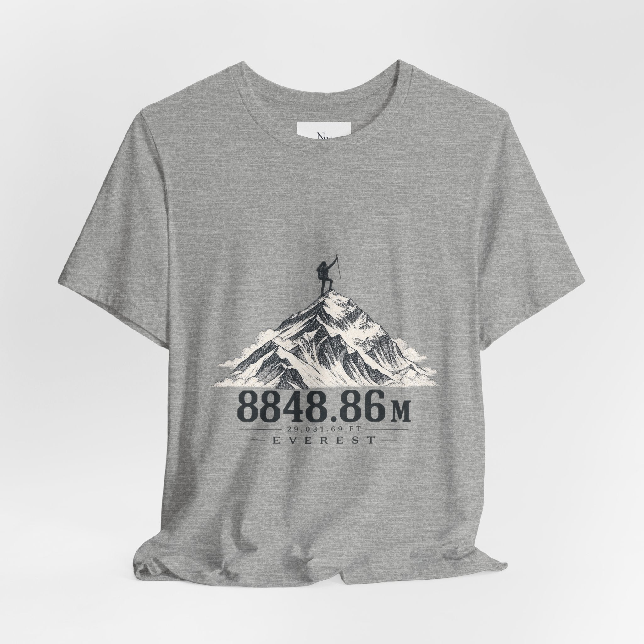 Everest Climber Tee — "She Made It" Mountain Summit Shirt (8848.86m)