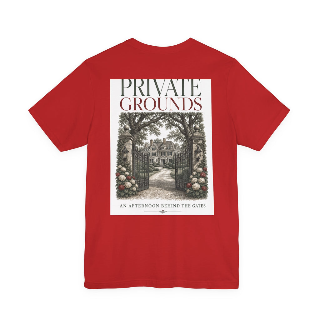 Private Grounds Tee — Vintage Garden Gate Graphic T‑Shirt