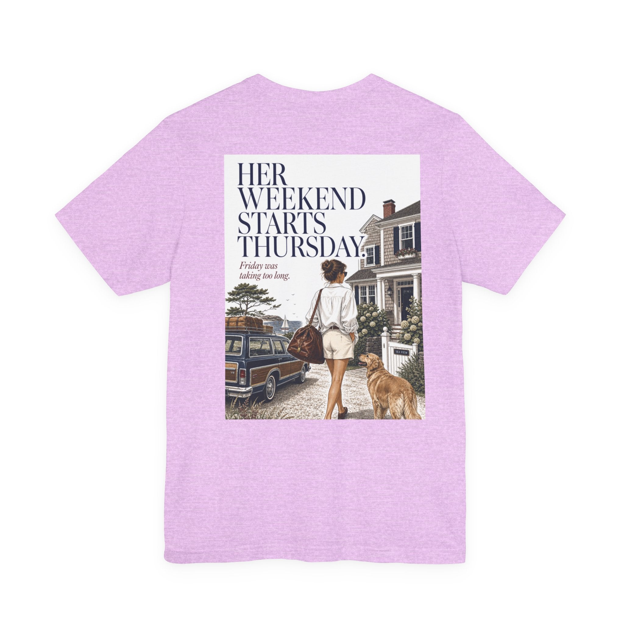 Her Weekend Starts Thursday Tee — 'Thursday, 4:17 PM' Coastal Vintage Graphic Shirt