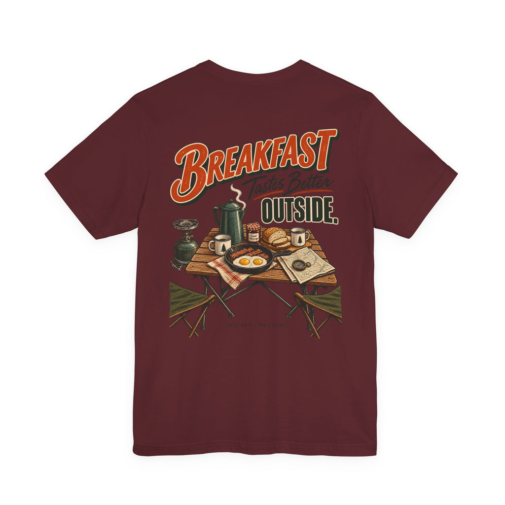 Camp Cook T‑Shirt — “Breakfast Tastes Better Outside” Camping Tee