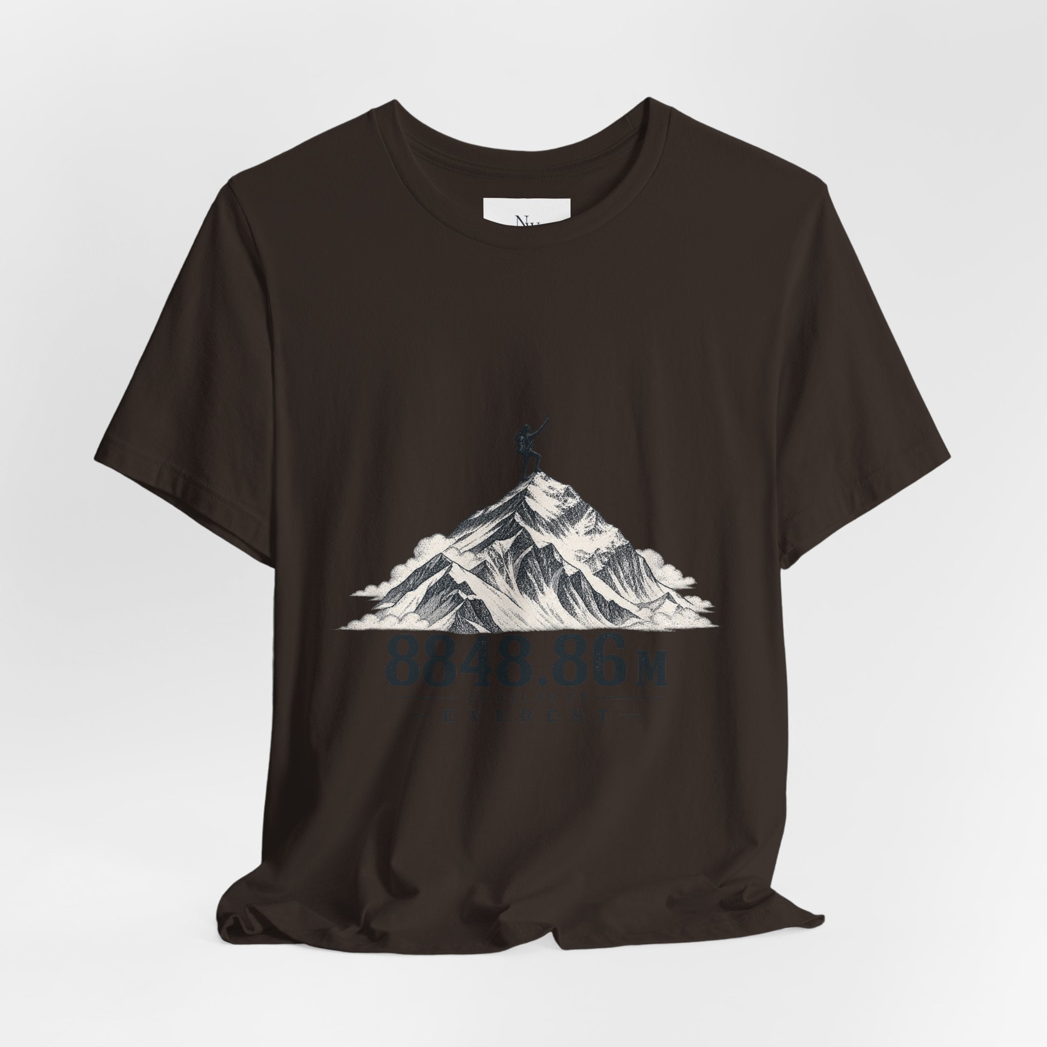Everest Climber Tee — "She Made It" Mountain Summit Shirt (8848.86m)