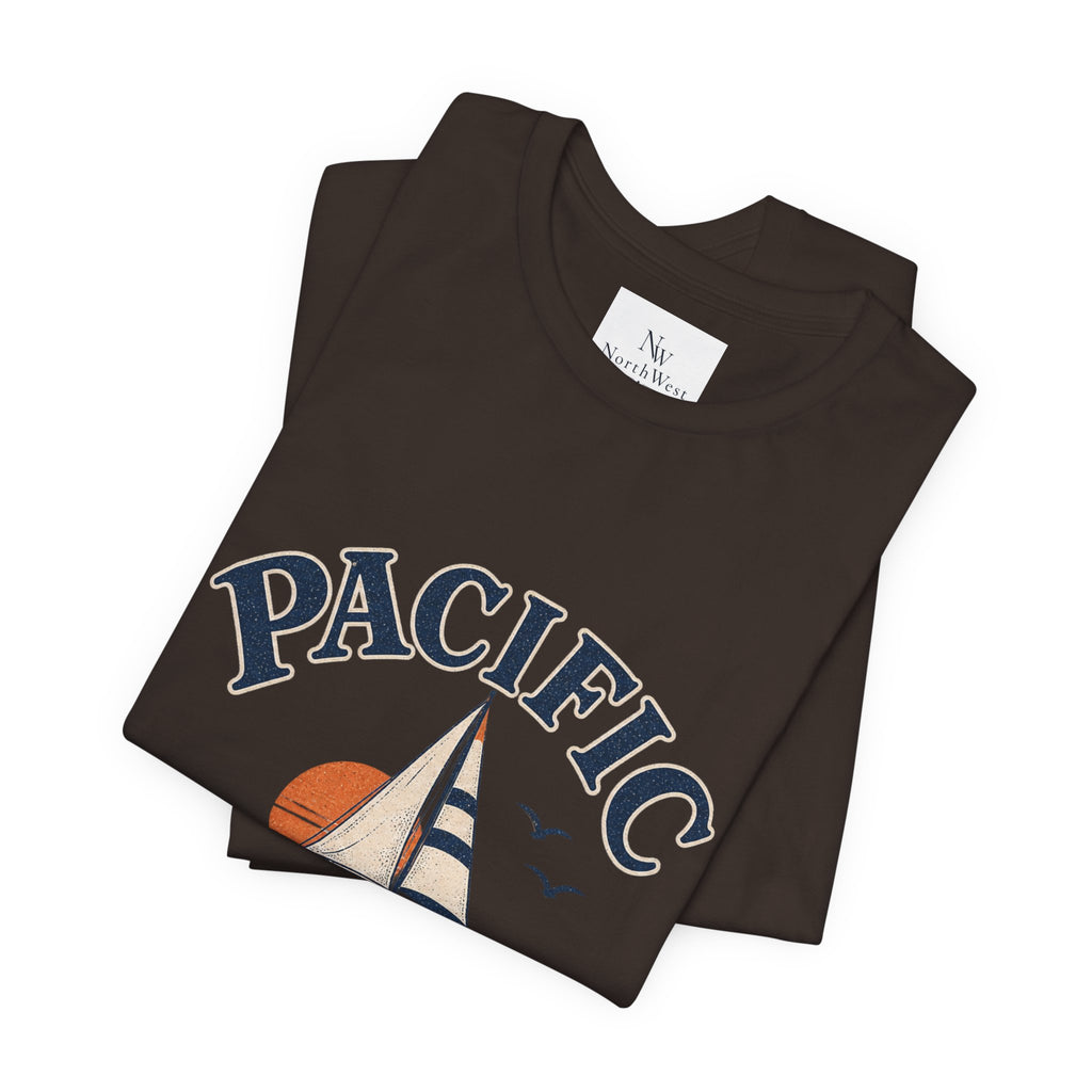 Pacific Social Sailboat Tee — Vintage Sunset Beach T-Shirt