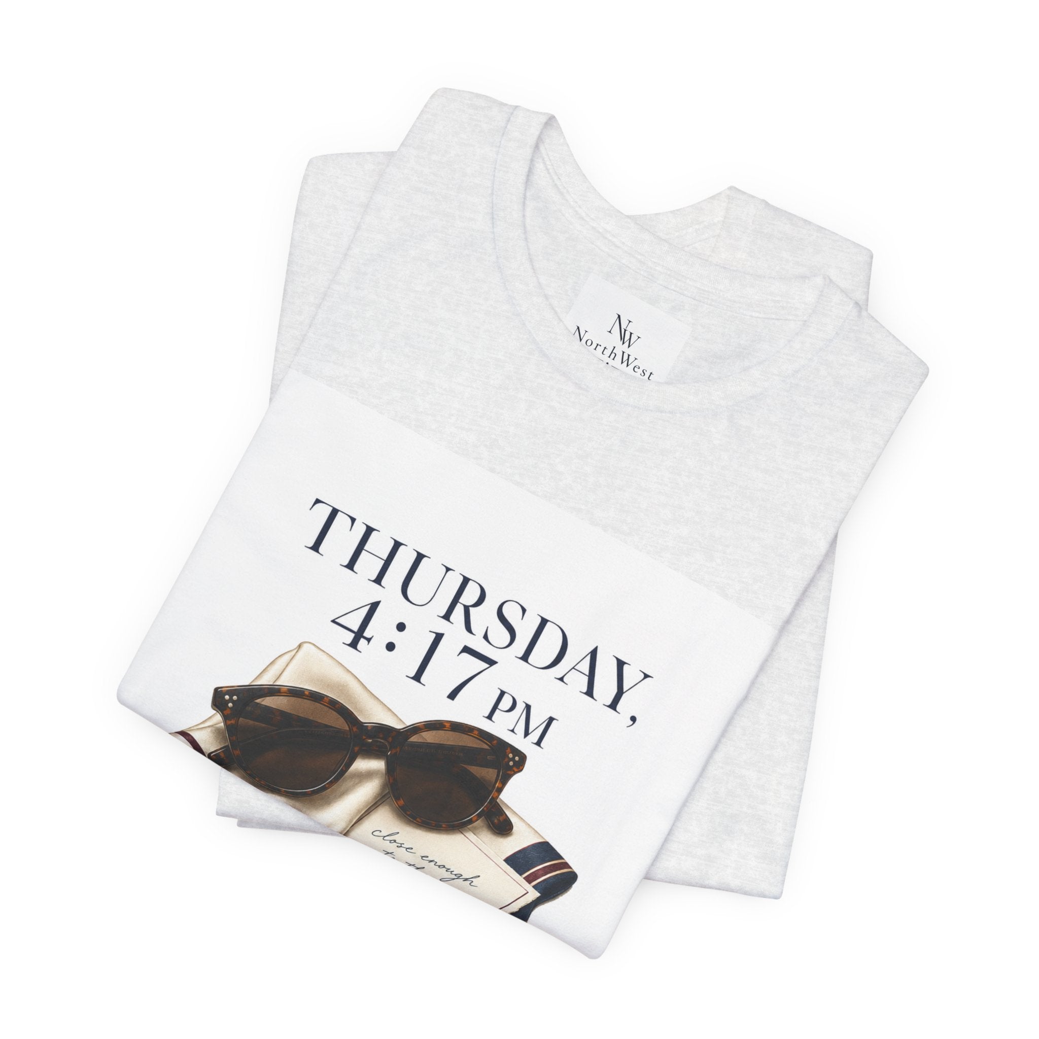 Her Weekend Starts Thursday Tee — 'Thursday, 4:17 PM' Coastal Vintage Graphic Shirt