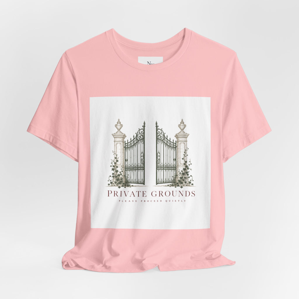 Private Grounds Tee — Vintage Garden Gate Graphic T‑Shirt