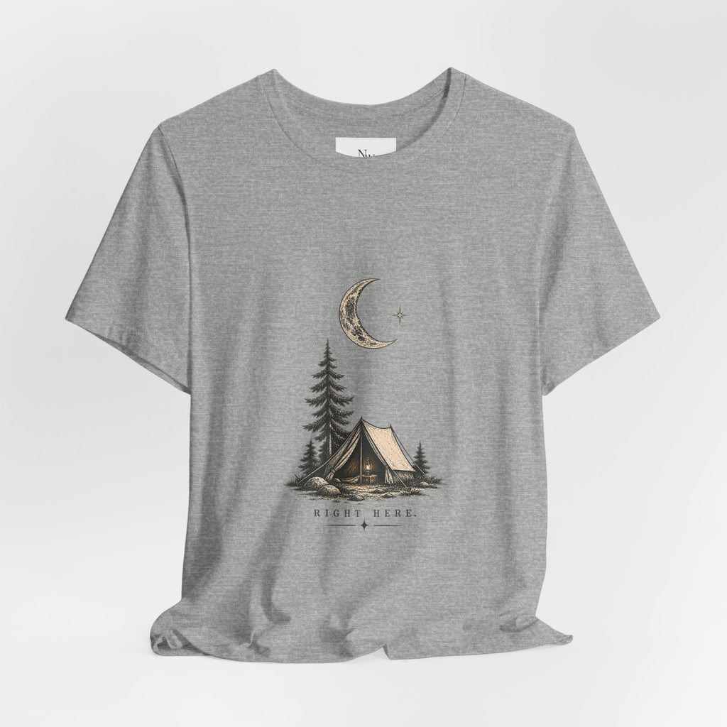 Campfire Adventure T-Shirt — “This Must Be The Place” Scenic Camping Tee