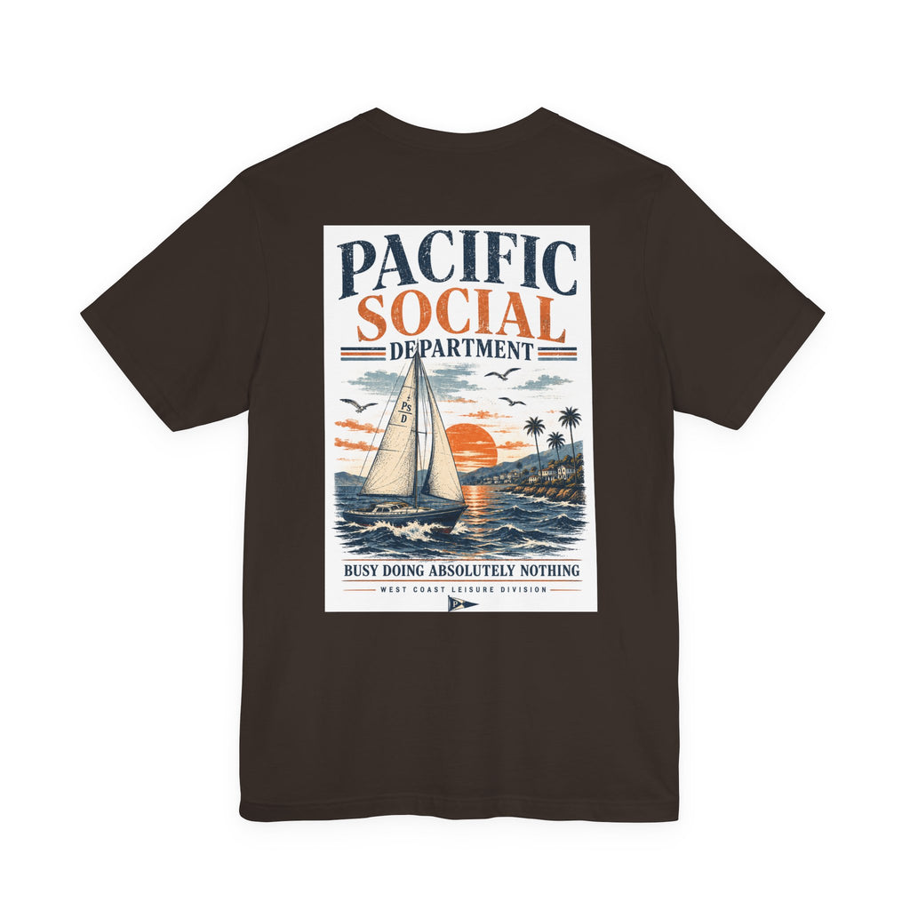 Pacific Social Sailboat Tee — Vintage Sunset Beach T-Shirt
