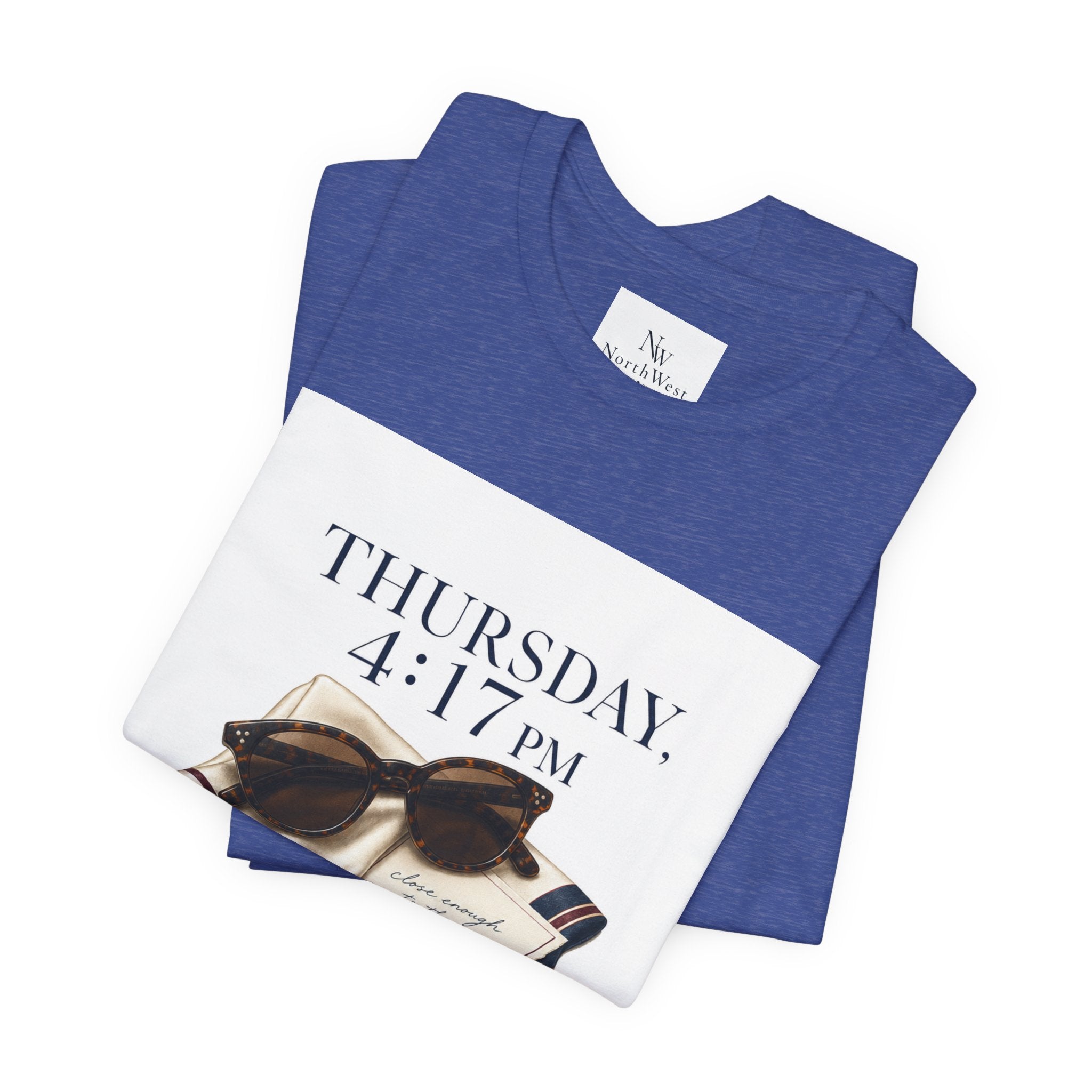 Her Weekend Starts Thursday Tee — 'Thursday, 4:17 PM' Coastal Vintage Graphic Shirt