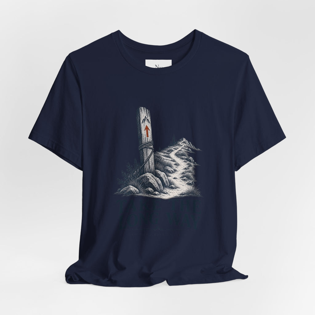 Take The Long Way T‑Shirt — Scenic Hiking Adventure Tee ("Take the Long Way" / "The Long Way Home")