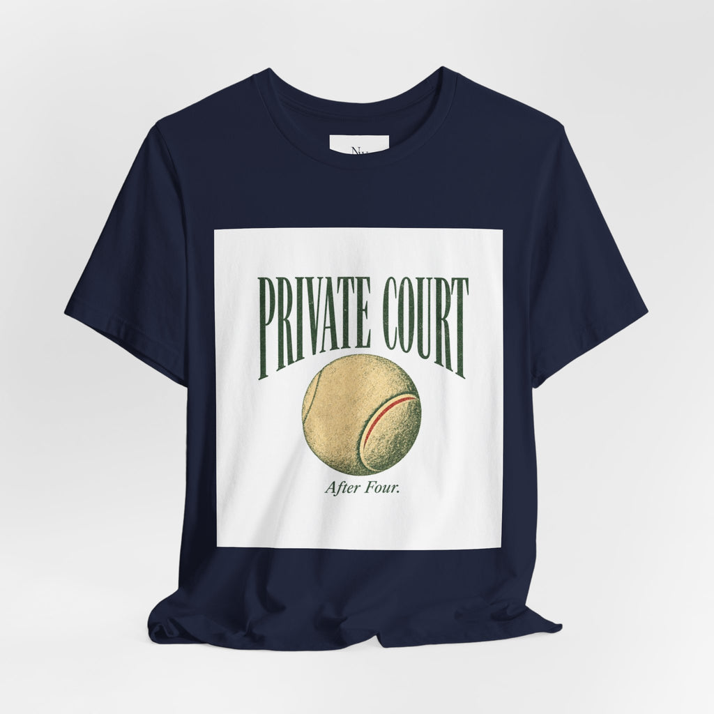 Private Court Tennis Tee — "After Four" Vintage Tennis Graphic T‑Shirt