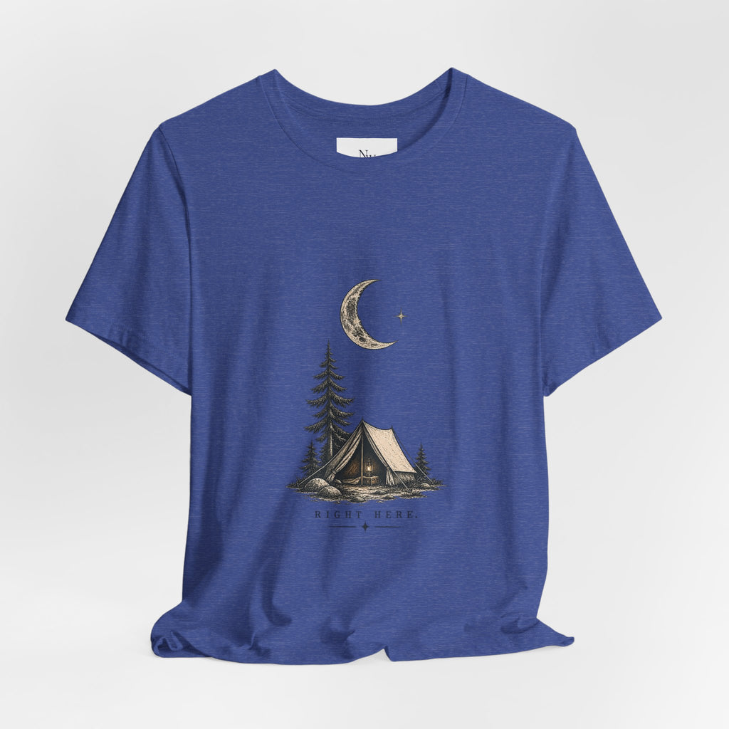 Campfire Adventure T-Shirt — “This Must Be The Place” Scenic Camping Tee