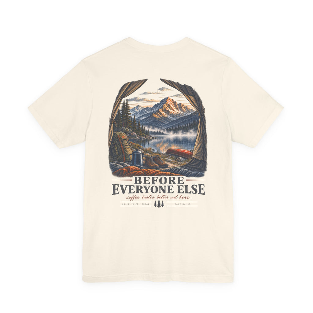 5:42 AM Camping T‑Shirt — "Before Everyone Else" Morning Coffee & Mountain Tee