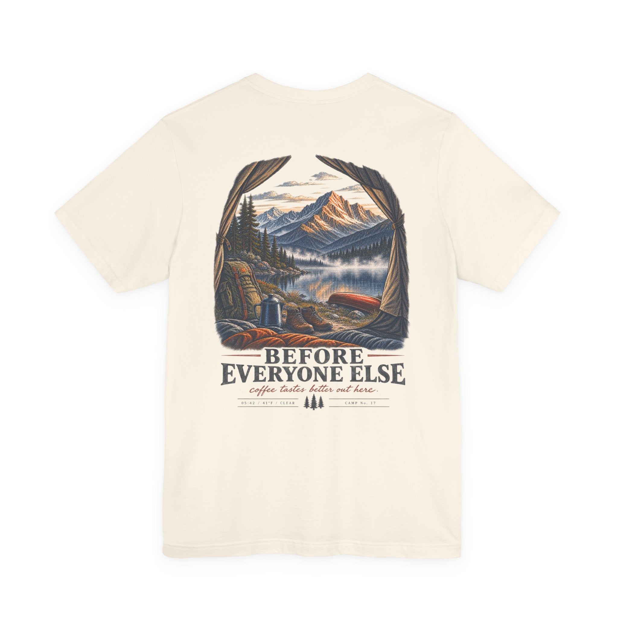 5:42 AM Camping T‑Shirt — "Before Everyone Else" Morning Coffee & Mountain Tee