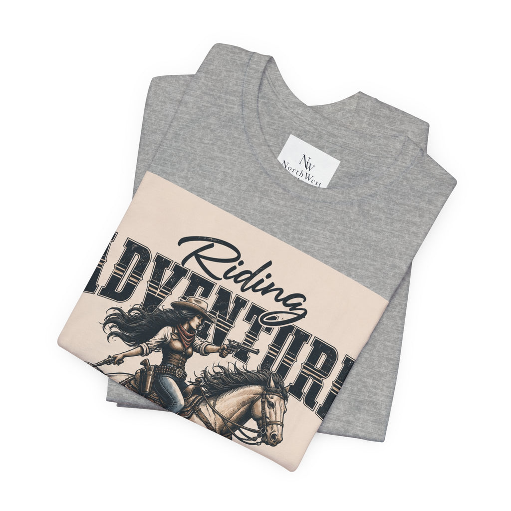 Cowgirl Riding Adventure Tee – Western Horseback Graphic T-Shirt