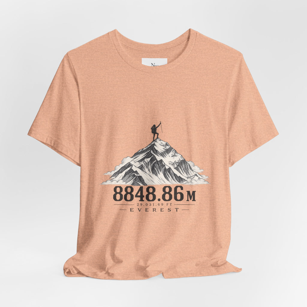 Everest Climber Tee — "She Made It" Mountain Summit Shirt (8848.86m)